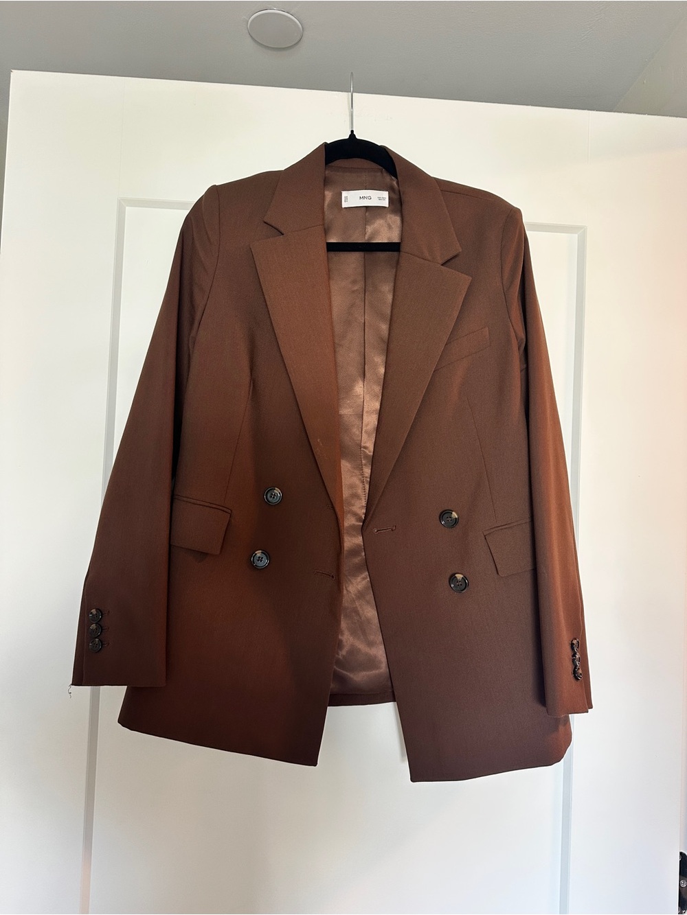 Mango Double-Breasted Brown Blazer